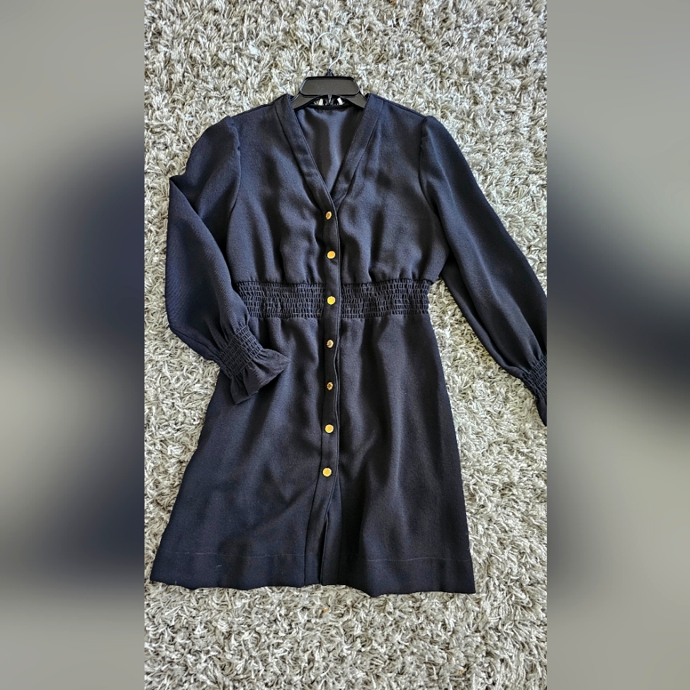Sandro Black Dress With Gold Accents Size 42